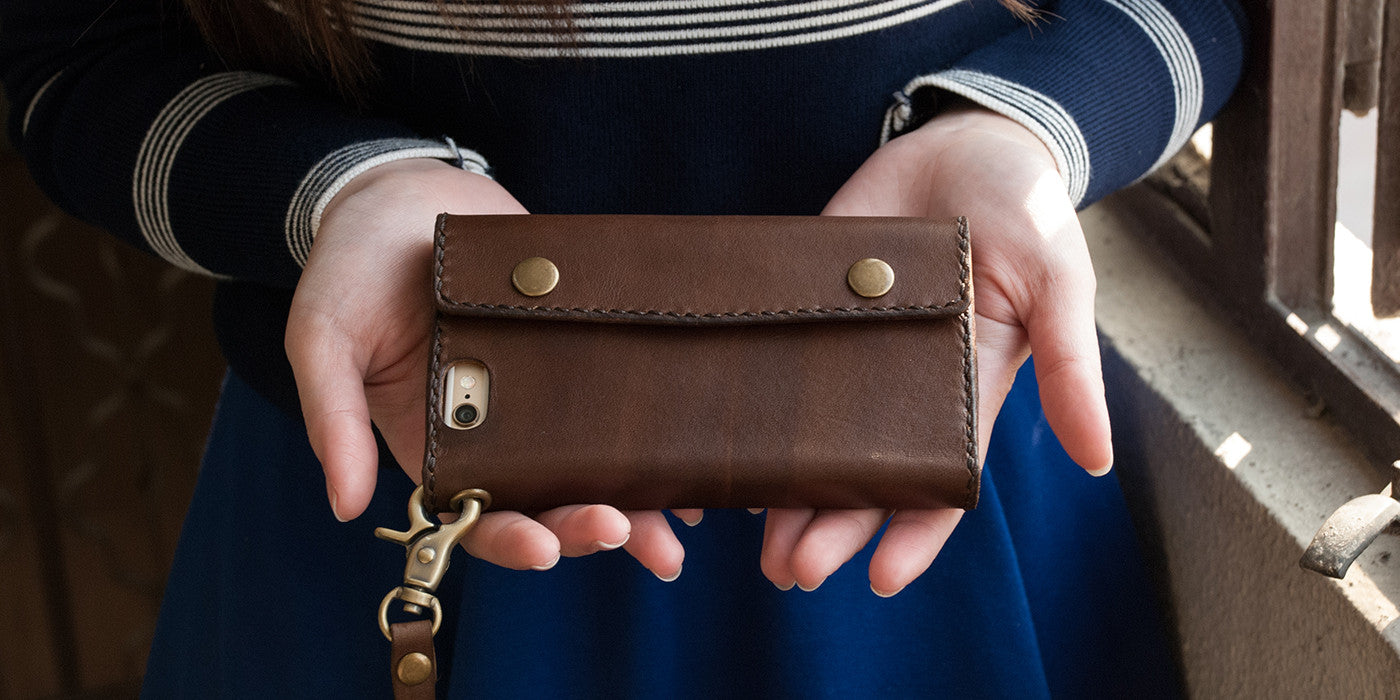 iPhone 6 Wallet with snap button closure.