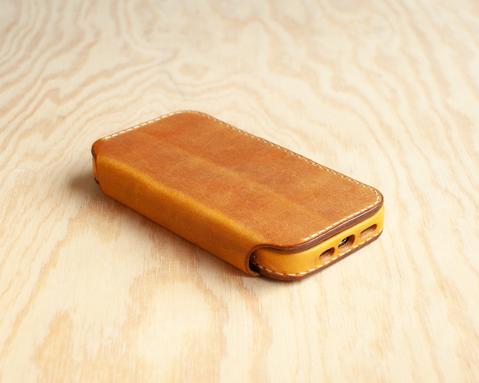 iPhone Leather Wallet Folio | Leather Case | Handmade | Oil Waxed Leather | Golden Brown