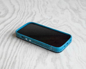 iPhone Leather Case | Handmade | Oil Waxed Leather | Jeans Blue