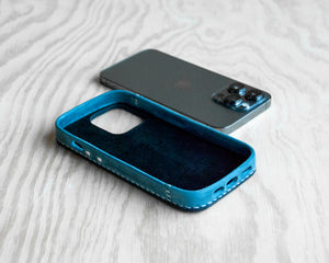 iPhone Leather Case | Handmade | Oil Waxed Leather | Jeans Blue