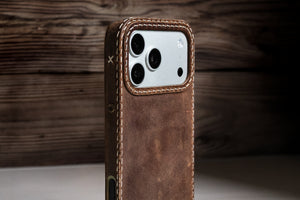 iPhone Leather Case | Handmade | Oil Waxed Leather | Walnut