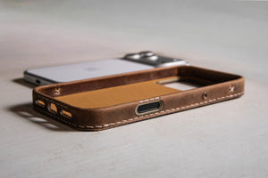 iPhone Leather Case | Handmade | Oil Waxed Leather | Walnut