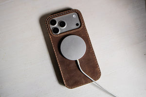 iPhone Leather Case | Handmade | Oil Waxed Leather | Walnut