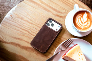 iPhone Leather Case | Handmade | Oil Waxed Leather | Walnut
