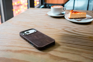 iPhone Leather Case | Handmade | Oil Waxed Leather | Walnut