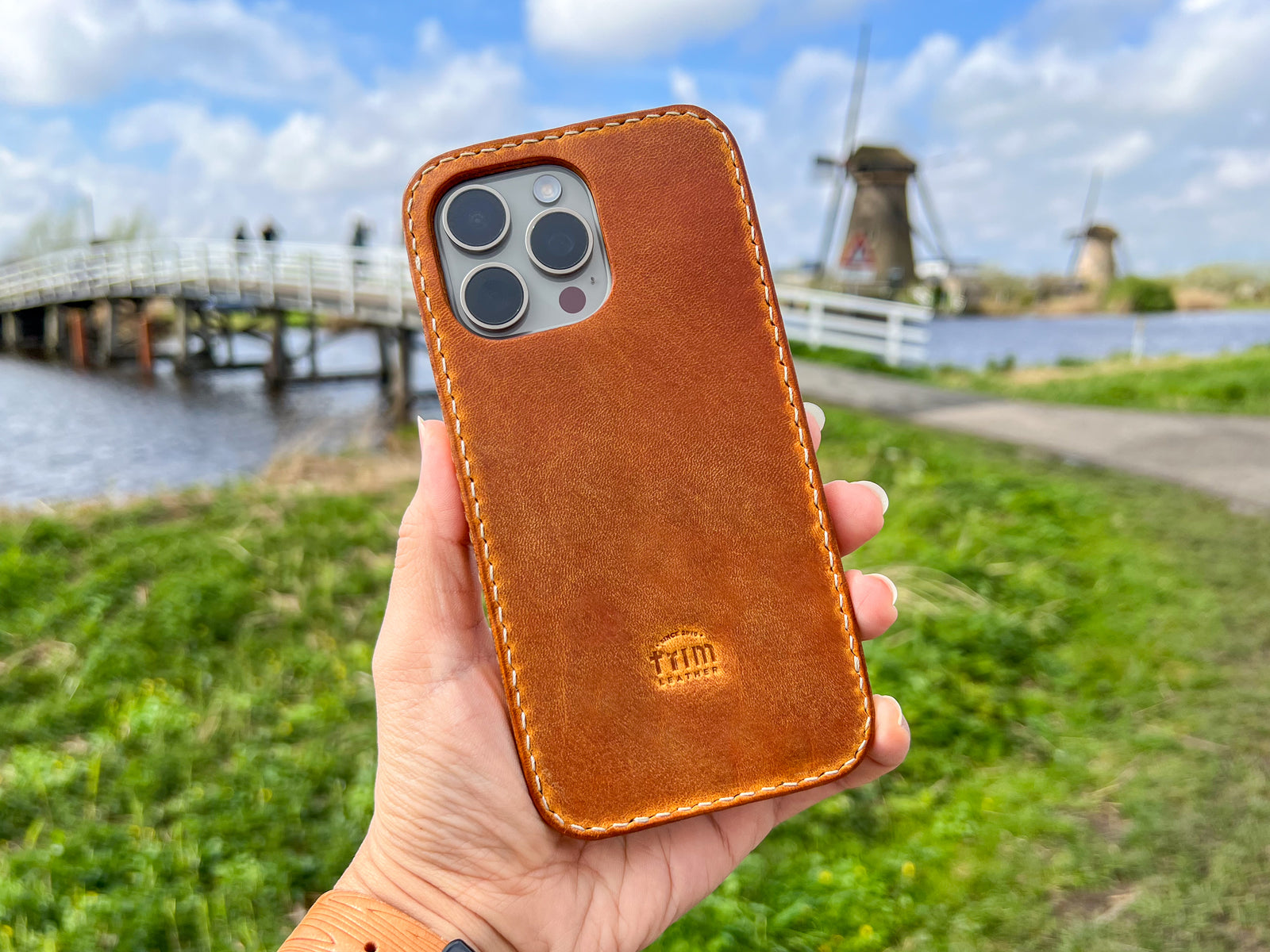 iPhone Leather Case | Handmade | Oil Waxed Leather | Golden Brown